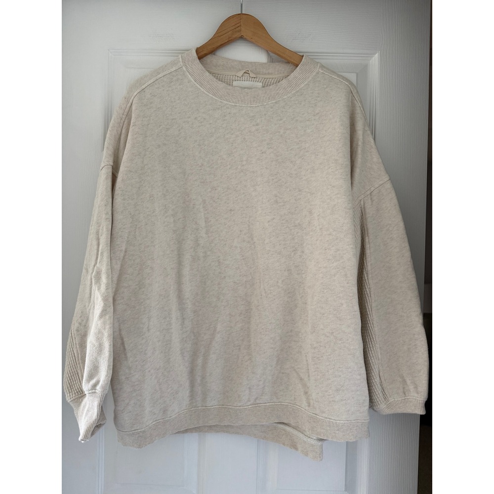 Aerie Go-To Crewneck Sweatshirt Neutral Cleangirl Aesthetic - Picture 2 of 4
